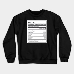 Funny Food Label Female Ingredients RUTH Crewneck Sweatshirt